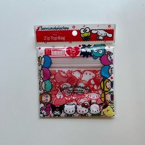 Sanrio B7 Zip Plastic Bag - Mixed Characters - 15 pcs, 4.72 x 5.51 in